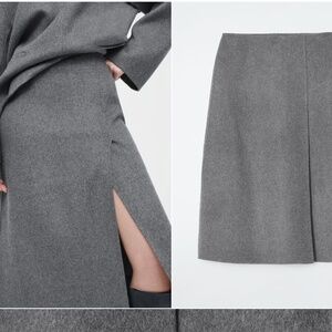 Cos DOUBLE-FACED WOOL MIDI SKIRT Sz US 8